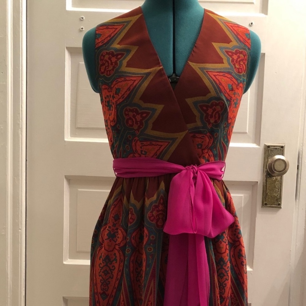 Anna Sui for Anthropologie Silk Wrap Dress Size 2